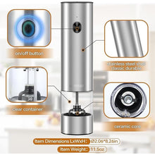 Load image into Gallery viewer, Electric Pepper Grinder - Adjustable Coarseness Salt & Pepper Mill - Easy-to-Clean - Battery Powered - One-Handed Operation - Kitchen Essential