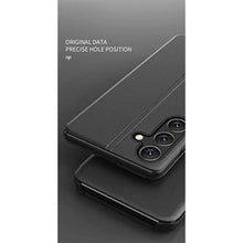 Load image into Gallery viewer, COTDINFOR Case for Samsung S23 Ultra, Galaxy S23 Ultra Case Clear View Leather with Kickstand Magnetic Flip Case Women Men Shockproof Protective Cover for Samsung Galaxy S23 Ultra,Windows Black