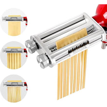 Load image into Gallery viewer, Pasta Maker Attachment for KitchenAid Stand Mixers, 3 in 1 Set Pasta Machine Attachment included Pasta Sheet Roller, Spaghetti Cutter, Fettuccine Cutter