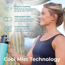 Load image into Gallery viewer, Extreme MIST - GoMist Misting & Drinking Bottle - Personal Mister - Cooling Water Bottle w/Easy-Drink Spout - Stainless-Steel Double Wall Insulated - Portable Mist Bottle - Midnight Black, 25oz/750ml