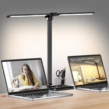 Load image into Gallery viewer, Dimmable LED Desk Lamp with USB Charging Port, 50 Lighting Modes Dual Swing Arm Architect Table Lamp Light Desk Lamp for Home Office Dorm Piano Nail