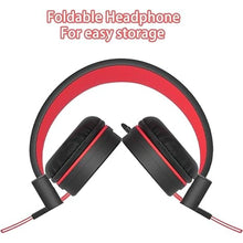 Load image into Gallery viewer, Kids Headphones with LED Lights for School, Upgrade USB Type C Kid Headphone with Microphone, Volume Limiter 85/94dB, Wired On Ear Headphones for Boys/Girls/Tablet/Travel -Black