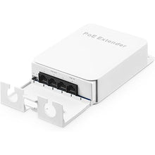 Load image into Gallery viewer, Outdoor PoE Passthrough Switch - 1 In 3 Out Extender, IEEE802.3af/at Powered, 100Mbps Ethernet, Wall Mount Waterproof Plug and Play