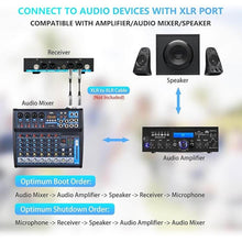 Load image into Gallery viewer, 4 Channel Rechargeable Wireless Microphone System, Pro UHF Metal Handheld Wireless Microphones Cordless Mics with Echo Treble BASS VOL Channel Control for Karaoke Singing Church(GT-200)