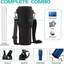Load image into Gallery viewer, 32 oz Water Bottles with Straw & Spout Lid - Keep Cold 48h & Hot 24h Vacuum Slim Metal Insulated Flask Fits in The Car, Bike, Treadmill, Stroller, Golf Cart Cup Holder, Travel Coffee Mug