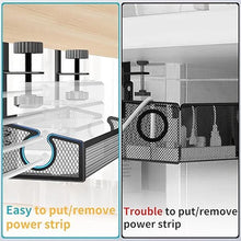 Load image into Gallery viewer, Under Desk Cable Tray - Black, No Drill Cable Organizer with Clamp for Wire Management, PC Cord Organizer & Workspace Accessories (2 Pack)