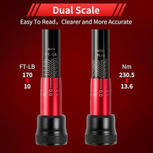 Load image into Gallery viewer, 1/2 Inch Drive Click Torque Wrench, Dual-direction Torque Wrench 10-170.0ft.lb/13.60-230.5Nm, 72-tooth Torque Wrenches with Dual Range Scales, ±3% High Precision For Bike