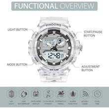 Load image into Gallery viewer, Womens Watch for Women Digital Sports Watch,7 Color LED Light Large Analog Digital Display Waterproof Watch with Alarm Stopwatch Hourly Chime Multi-Function Wrist Watches