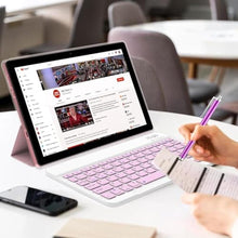 Load image into Gallery viewer, ZZB 2 in 1 Tablet with Keyboard Case Mouse Stylus Pen, 10 inch Tablet Android 14.0 Tablets PC Set, 8GB RAM+64GB ROM Tableta Computer 10.1" IPS Screen 2MP+8MP Dual Camera WiFi BT Tab Pink/Girls
