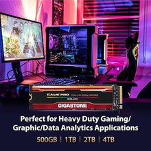 Load image into Gallery viewer, Gigastone M.2 SSD 2TB PCIe Gen 4 NVMe SSD Internal Gaming Solid State Hard Drive Upgrade PC Laptop PS5 Storage Fast Response for Gamers 3D Rendering 4K 8K Video Editing Creators PCIe 4.0 5,000MB/s