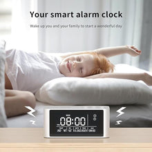 Load image into Gallery viewer, Bluetooth Speaker with Digital Alarm Clock, Wireless Charger, FM Clock Radio,Super Loudspeaker,Dimmable LED Display for Bedroom,Home, Adaptor