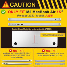 Load image into Gallery viewer, Batianda MacBook Air 15 inch Case 2024 2023 Model A3114 (M3)/ A2941 (M2)- Full Protection Anti-Collision Design Foldable Stand Durable TPU Bumper with Keyboard Cover and Screen Protector, Purple