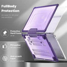 Load image into Gallery viewer, Batianda MacBook Air 15 inch Case 2024 2023 Model A3114 (M3)/ A2941 (M2)- Full Protection Anti-Collision Design Foldable Stand Durable TPU Bumper with Keyboard Cover and Screen Protector, Purple