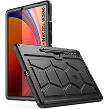 Load image into Gallery viewer, Poetic TurtleSkin Case for Samsung Galaxy Tab S9 FE+ Plus (2023 Release) 12.4 inch Case with S Pen Holder, Heavy Duty Shockproof Kids Friendly Protective Silicone Cover, Black