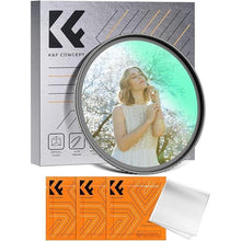 Load image into Gallery viewer, K&F Concept 49mm White Mist 1/4 Filter, 18 Multi-Layer Coatings Dreamy Soft White Diffusion Filter with Cleaning Cloths for Portrait/Video/Vlog Photography