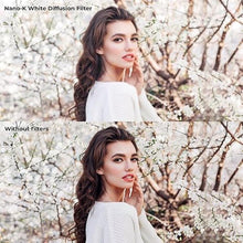 Load image into Gallery viewer, K&F Concept 49mm White Mist 1/4 Filter, 18 Multi-Layer Coatings Dreamy Soft White Diffusion Filter with Cleaning Cloths for Portrait/Video/Vlog Photography