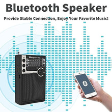 Load image into Gallery viewer, Wenpzeray Y-706 Portable Pocket Radio AM FM SW Band Receiver Battery Operated Transistor with Good Loud Sound Small Speaker Support USB/TF Card Play Headphone Jack for Indoor Outdoor Emergency (Black)