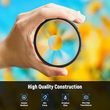 Load image into Gallery viewer, NEEWER 77mm Spiral Halo Camera Lens Filter, Prism K9 Optical Glass Special Effects Filter Photography Camera Lens Accessories with Tunnel Vision Warped Circular Halo Frame Effect