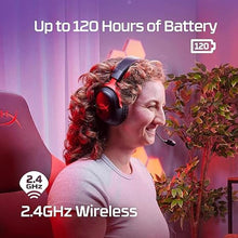 Load image into Gallery viewer, HyperX Cloud III Wireless – Gaming Headset for PC, PS5, PS4, up to 120-hour Battery, 2.4GHz Wireless, DTS Spatial Audio, 53mm Angled Drivers, Memory Foam, Durable Frame, 10mm Microphone, Black/Red