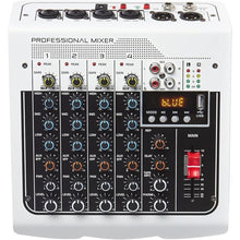 Load image into Gallery viewer, Audio Mixer 6 Channel DJ Mixer, Professional Sound Board Console with USB MP3 Bluetooth Input 48V For Live Performance Home Stage Karaoke
