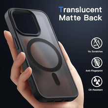 Load image into Gallery viewer, JETech Magnetic Case for iPhone 15 Pro Max 6.7-Inch Compatible with MagSafe, Translucent Matte Back Slim Shockproof Phone Cover (Black)