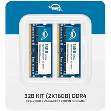 Load image into Gallery viewer, OWC 32GB (2x16GB) DDR4 2666MHz PC4-21300 CL19 2RX8 Non-ECC SODIMM 1.2V 260-pin Laptop Notebook Memory RAM Upgrade Module
