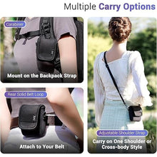 Load image into Gallery viewer, Soft Neoprene Carry Case for Canon PowerShot V10 Vlog Camera, Canon V10 Case Belt Pouch Crossbody Bag with Strap & Carabiner, Shockproof Camera Travel Storage Protector for Canon PowerShot V10 camera
