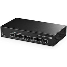 Load image into Gallery viewer, Binardat 8 Port 10 Gigabit SFP+ Managed Switch, Support 1G/10G SFP+ Module, 160Gbps Bandwidth, Web/CLI L3 Managed, Metal Fanless Fiber Desktop Network Switch