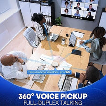 Load image into Gallery viewer, Bluetooth Conference Speakerphone M4 Conference Microphone with AI Noise Reduction AI Transcription Full-Duplex 360° Omnidirectional Voice Pickup USB Speaker for Teams Zoom Home Office, Gray