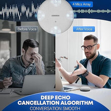 Load image into Gallery viewer, Bluetooth Conference Speakerphone M4 Conference Microphone with AI Noise Reduction AI Transcription Full-Duplex 360° Omnidirectional Voice Pickup USB Speaker for Teams Zoom Home Office, Gray