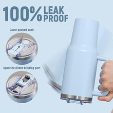 Load image into Gallery viewer, 40 oz Tumbler with Handle and Straw Lid,Insulated Reusable Stainless Steel Water Bottle Travel Mug?Cupholder Friendly Double Wall Vacuum Sealed Cup (Sky Blue)