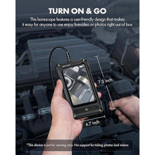 Load image into Gallery viewer, Anykit Borescope Inspection Camera with Light, Industrial Endoscope Camera with 4.3” HD Screen, Waterproof Digital Snake Cam, Semi-Rigid Cable Bore Scope for Pipe, Engine, Inside Wall, Duct (10 FT)