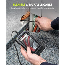 Load image into Gallery viewer, Anykit Borescope Inspection Camera with Light, Industrial Endoscope Camera with 4.3” HD Screen, Waterproof Digital Snake Cam, Semi-Rigid Cable Bore Scope for Pipe, Engine, Inside Wall, Duct (10 FT)