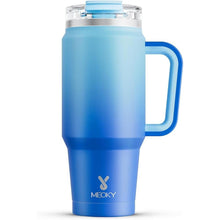 Load image into Gallery viewer, Meoky 32 oz Tumbler with Handle, Insulated Tumbler with Lid and Straw, Stainless Steel Travel Mug, Keeps Cold for 24 Hours, 100% Leak Proof, Fits in Car Cup Holder (Sky)