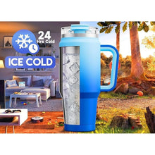 Load image into Gallery viewer, Meoky 32 oz Tumbler with Handle, Insulated Tumbler with Lid and Straw, Stainless Steel Travel Mug, Keeps Cold for 24 Hours, 100% Leak Proof, Fits in Car Cup Holder (Sky)