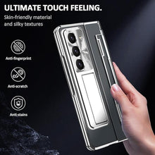 Load image into Gallery viewer, Designed for Samsung Galaxy Z Fold 5 Case with S Pen & S Pen Holder, Portable Kickstand & Front Screen Protector Transparent Fold 5 Case Luxury Clear Case for Galaxy Z Fold 5 (2023), Silver