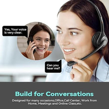 Load image into Gallery viewer, Headset wtih Mic, USB Headset with Microphone for PC, Computer Headset with Noise Canceling Microphone with Mute for Home Office Online Skype Zoom Meetings