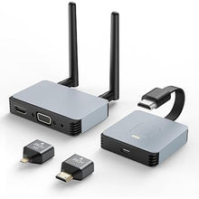 Load image into Gallery viewer, Wireless HDMI Transmitter and Receiver, Wireless HDMI Extender, Wireless HDMI Adapter Plug & Play 2.4/5GHz Streaming Video/Audio from Laptop, PC to HDTV/Projector/Monitor