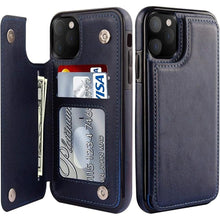 Load image into Gallery viewer, LETO for iPhone 15 Pro Wallet Case - Flip Folio Leather Kickstand - Fashionable Designs - Credit Card Holder - Protective Phone Cover for Women and Girls - 6.1" - Navy Blue