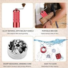 Load image into Gallery viewer, M6 Manual Coffee Grinder,Beautiful Design for Women,Smooth Grinding & Labor Saving,Portable Mini Hand Coffee Grinder for Espresso Pour Over French Press at Home or Camping Travling,Red