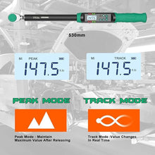 Load image into Gallery viewer, 1/2 Inch Drive Digital Torque Wrench, 7.38-147.5Ft.lb/10-200N.m, Long Electronic Torque Wrench with Preset Value, Buzzer & LED Indicator, 2% Accuracy for Bike, Motorcycles, Car