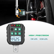 Load image into Gallery viewer, 1/2-Inch Digital Torque Adapter, 2.21-44.25 Ft.lb/3-60 N.m, Electronic Torque Wrench Converter with ±2% Accuracy, Preset Function, Data Storage, 3/8” & 1/4” Adapter for Bike, Motorcycle, Car