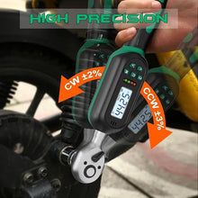 Load image into Gallery viewer, 3/8 Inch Drive Digital Torque Wrench, 2.21-44.25Ft.lb/3-60N.m, Electronic Torque Wrench with Preset Value, Buzzer & LED Indicator, 2% Accuracy for Bike, Motorcycles
