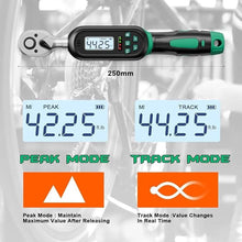 Load image into Gallery viewer, 3/8 Inch Drive Digital Torque Wrench, 2.21-44.25Ft.lb/3-60N.m, Electronic Torque Wrench with Preset Value, Buzzer & LED Indicator, 2% Accuracy for Bike, Motorcycles