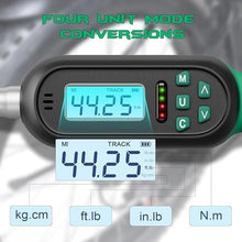 Load image into Gallery viewer, 3/8 Inch Drive Digital Torque Wrench, 2.21-44.25Ft.lb/3-60N.m, Electronic Torque Wrench with Preset Value, Buzzer & LED Indicator, 2% Accuracy for Bike, Motorcycles