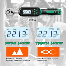 Load image into Gallery viewer, 1/4 Inch Drive Digital Torque Wrench, 1.11-22.13Ft.lb/1.5-30N.m, Small Electronic Torque Wrench with Preset Value, Buzzer & LED Indicator, 2% Accuracy for Bike, Bicycle