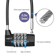 Load image into Gallery viewer, Long Shackle Combination Lock, 4 Digit Weatherproof Handle Padlock for Cabinet Door Outdoor, Resettable Handheld Lock for Travel Bag, Bike, Fence, Luggage School, Fence, Gym Sports Locker