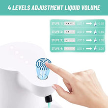 Load image into Gallery viewer, Qivine Automatic Soap Dispenser Touchless, 420ML/14Oz Auto Soap Dispenser Touchless, Wall Mounted Electric Hand Sanitizer Dispensers with Rechargeable 4 Adjustable Liquid Volume for Kitchen Bathroom