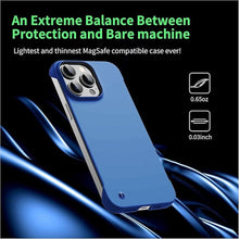 Load image into Gallery viewer, Magnetic Slim Case Fit for iPhone 15 Pro Max Phone Case 6.7"(2023) Ultra-Thin Lightweight Durable Frameless Matte Hard MagSafe Cover Case with Pull Ring Shockproof Non Slip Rope-Blue
