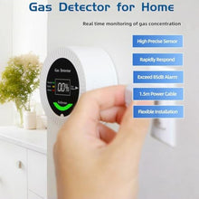 Load image into Gallery viewer, Natural Propane Gas Detectors, Geleeno Home Gas Alarm for LNG, LPG, Methane, Coal Gas Detection, Power Cable Plug-in Gas Monitoring with LCD Screen and Sound Alarm in Kitchen (Black)